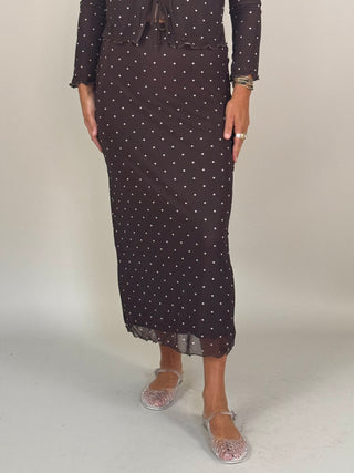 [Z Supply] Eda Polka Dot Mesh Midi Skirt