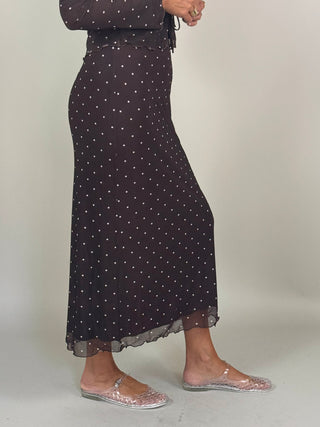 [Z Supply] Eda Polka Dot Mesh Midi Skirt