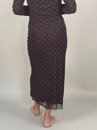 [Z Supply] Eda Polka Dot Mesh Midi Skirt