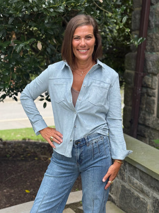 Irina Long Sleeve Suede Shirt