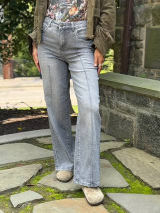 Olivia Pintuck Wide Leg Denim