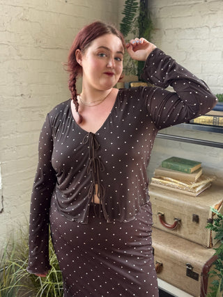 [Z Supply] Amara Polka Dot Mesh Top