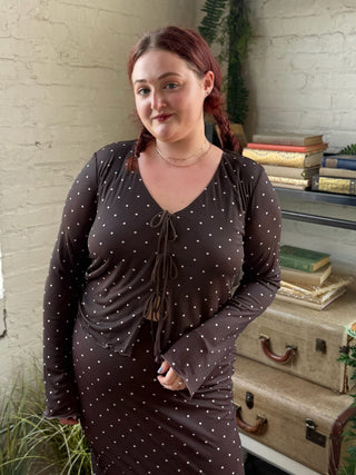 [Z Supply] Amara Polka Dot Mesh Top