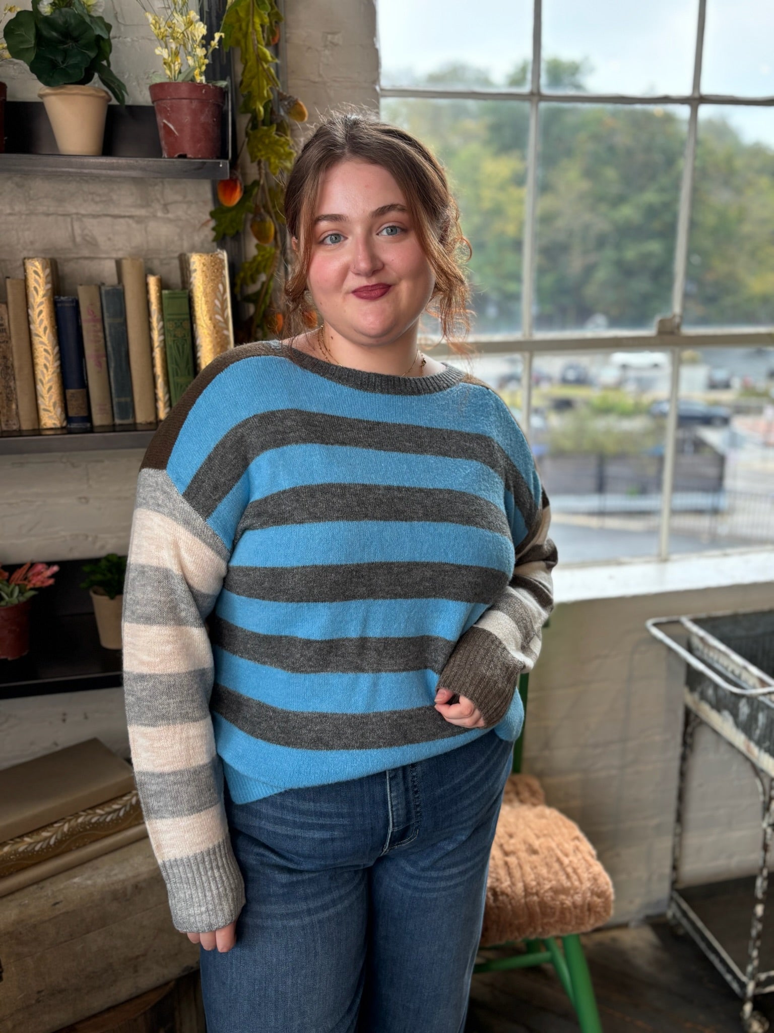 [TRIBAL] Boat Neck Sweater