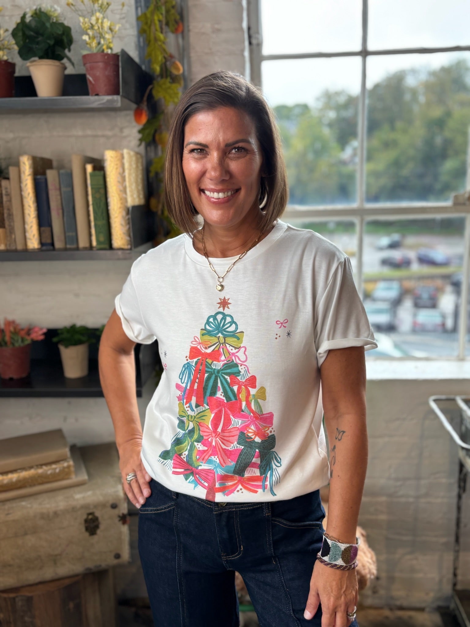 Bow Christmas Tree Tee