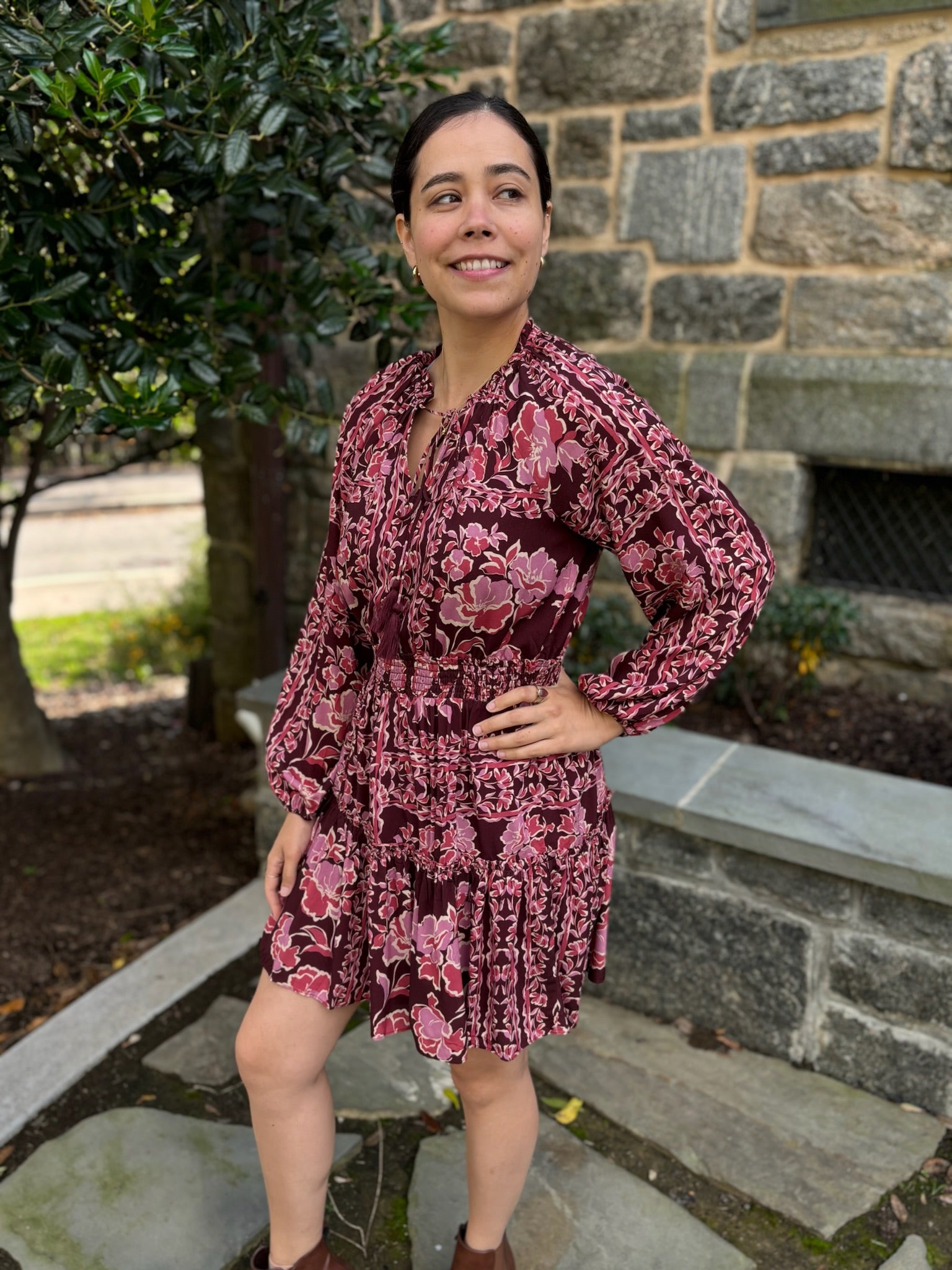 Ringo Long Sleeve Smocked Mini Dress