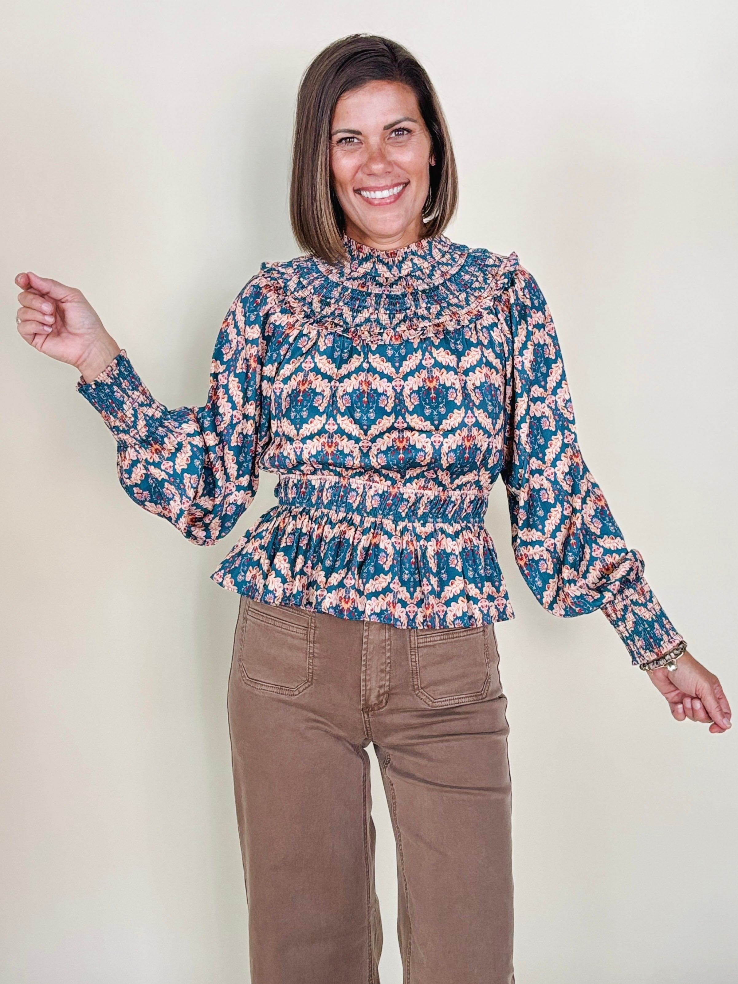 Melodie Mock Neck Blouse