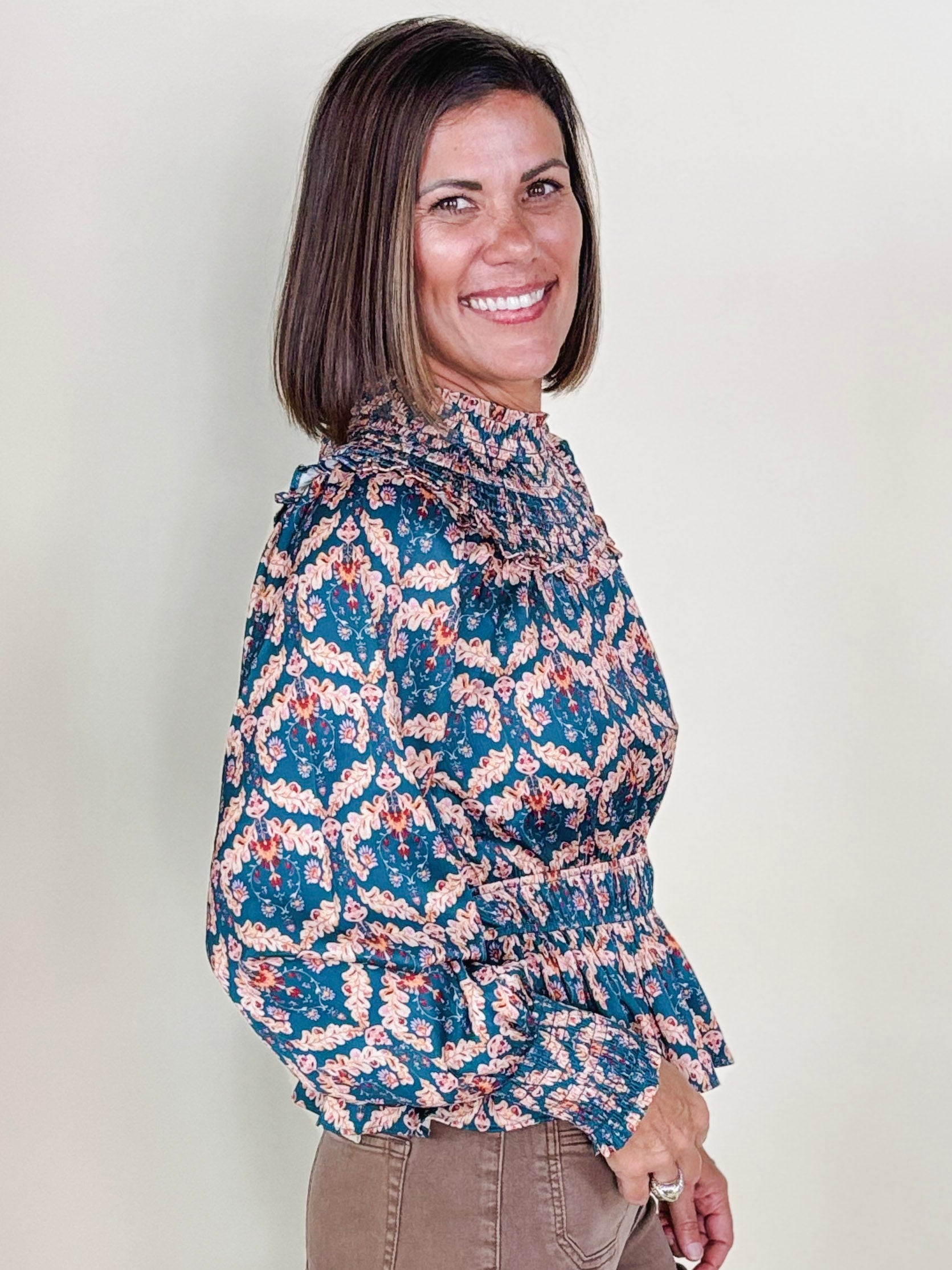 Melodie Mock Neck Blouse