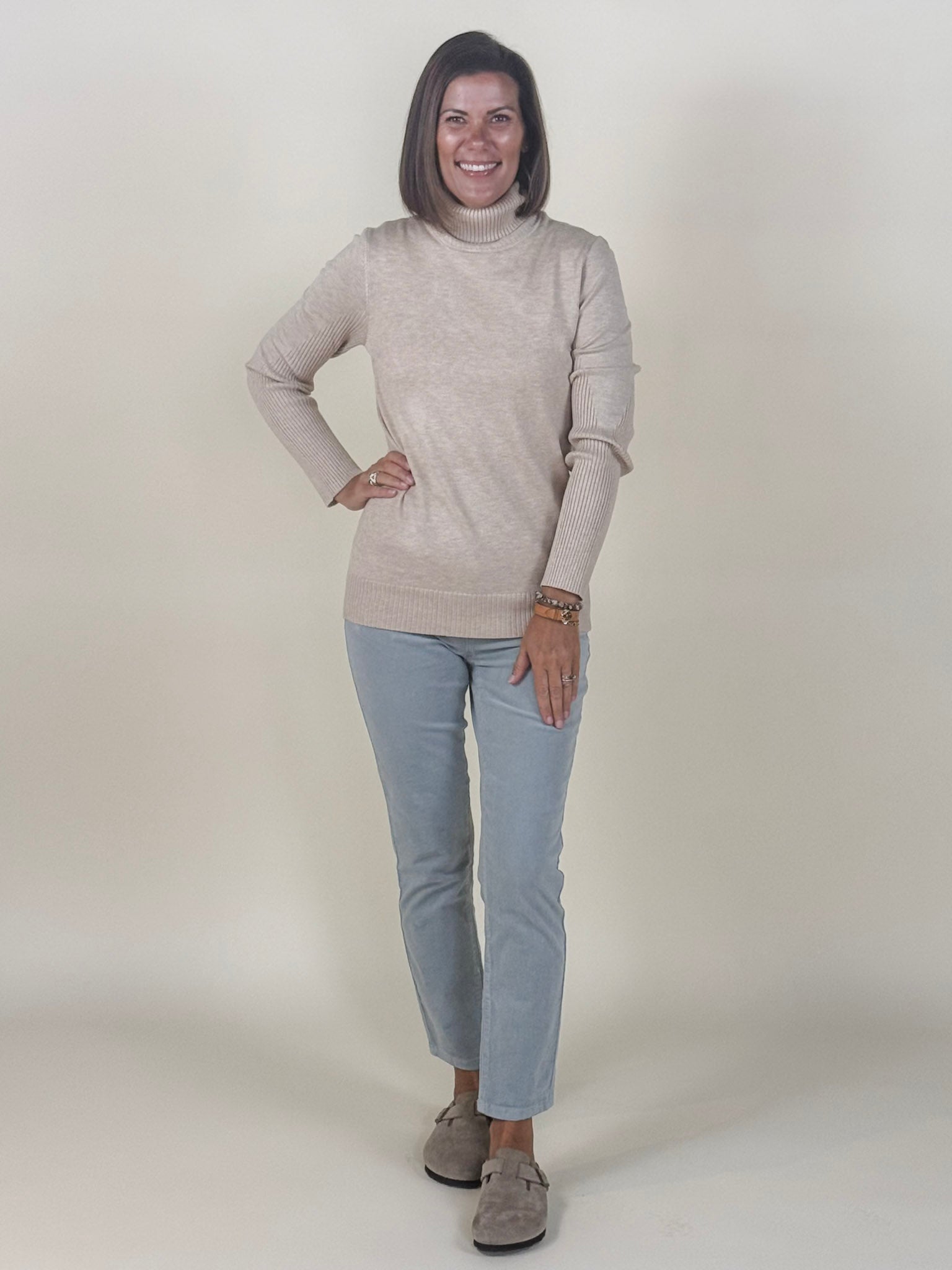 [TRIBAL] Audrey Micro Corduroy Pull-On Slim Pant