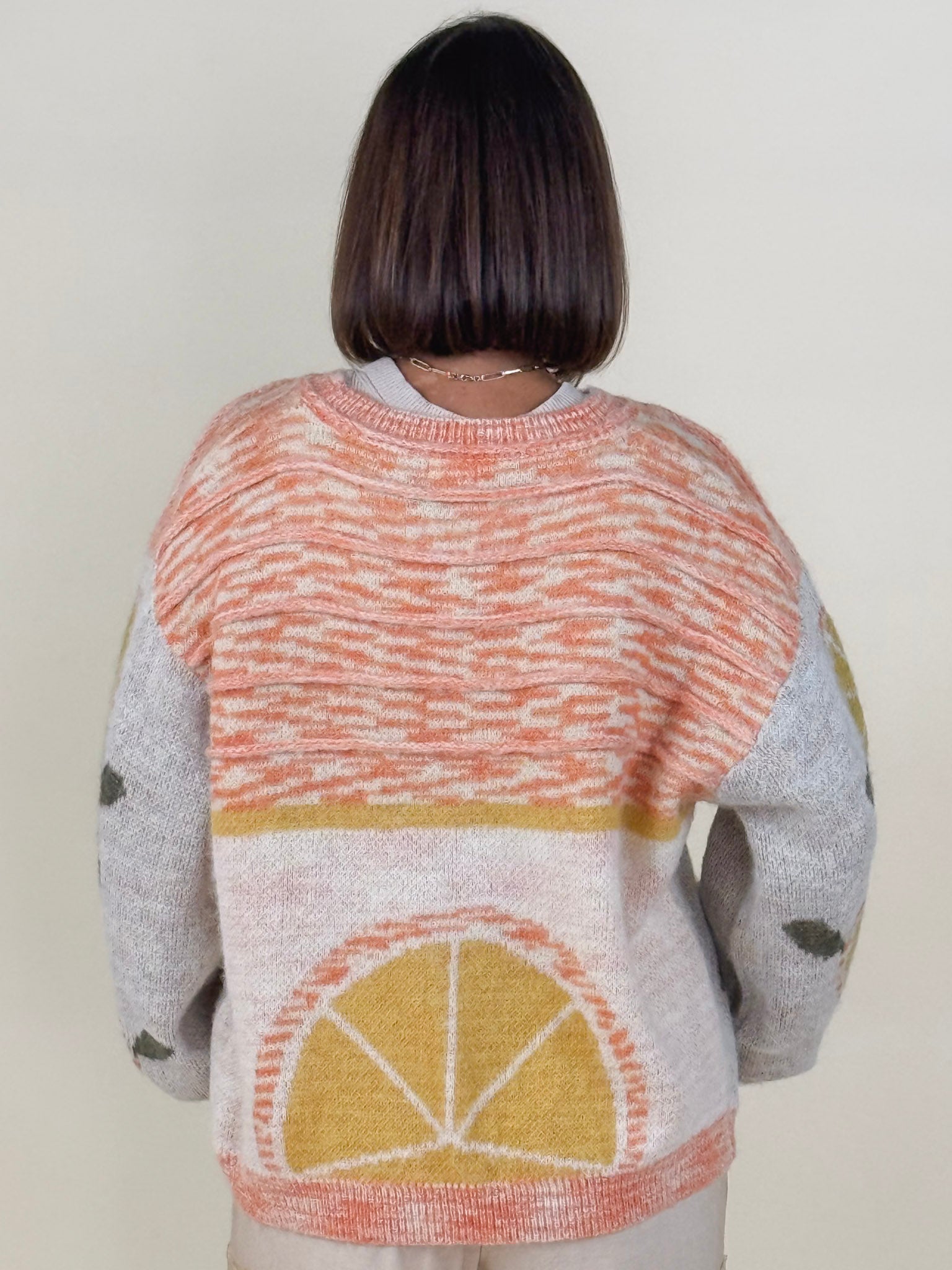 Sara Fruit Motif Sweater