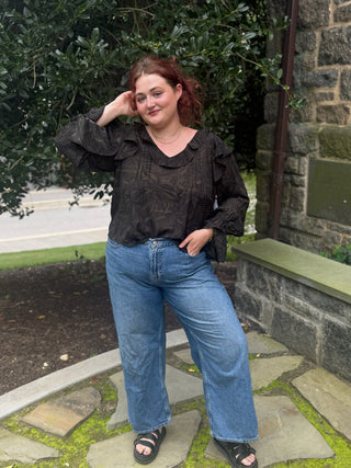 [Liverpool] Virgie V-Neck Ruffled Blouse