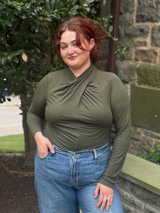[Liverpool] Wren Wrap Neck Knit Top