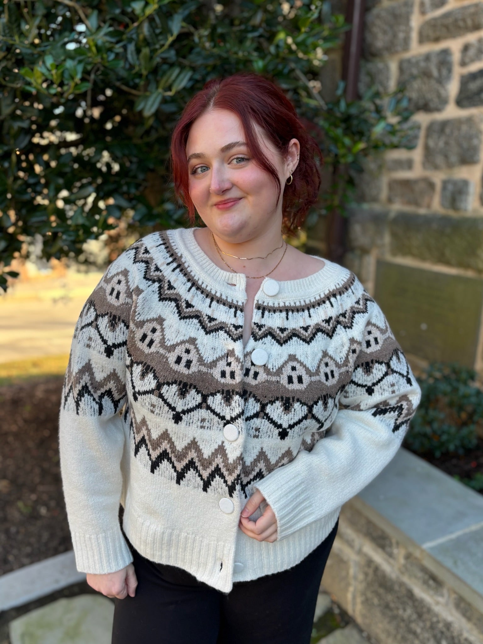 [TRIBAL] Button Front Sweater Cardigan