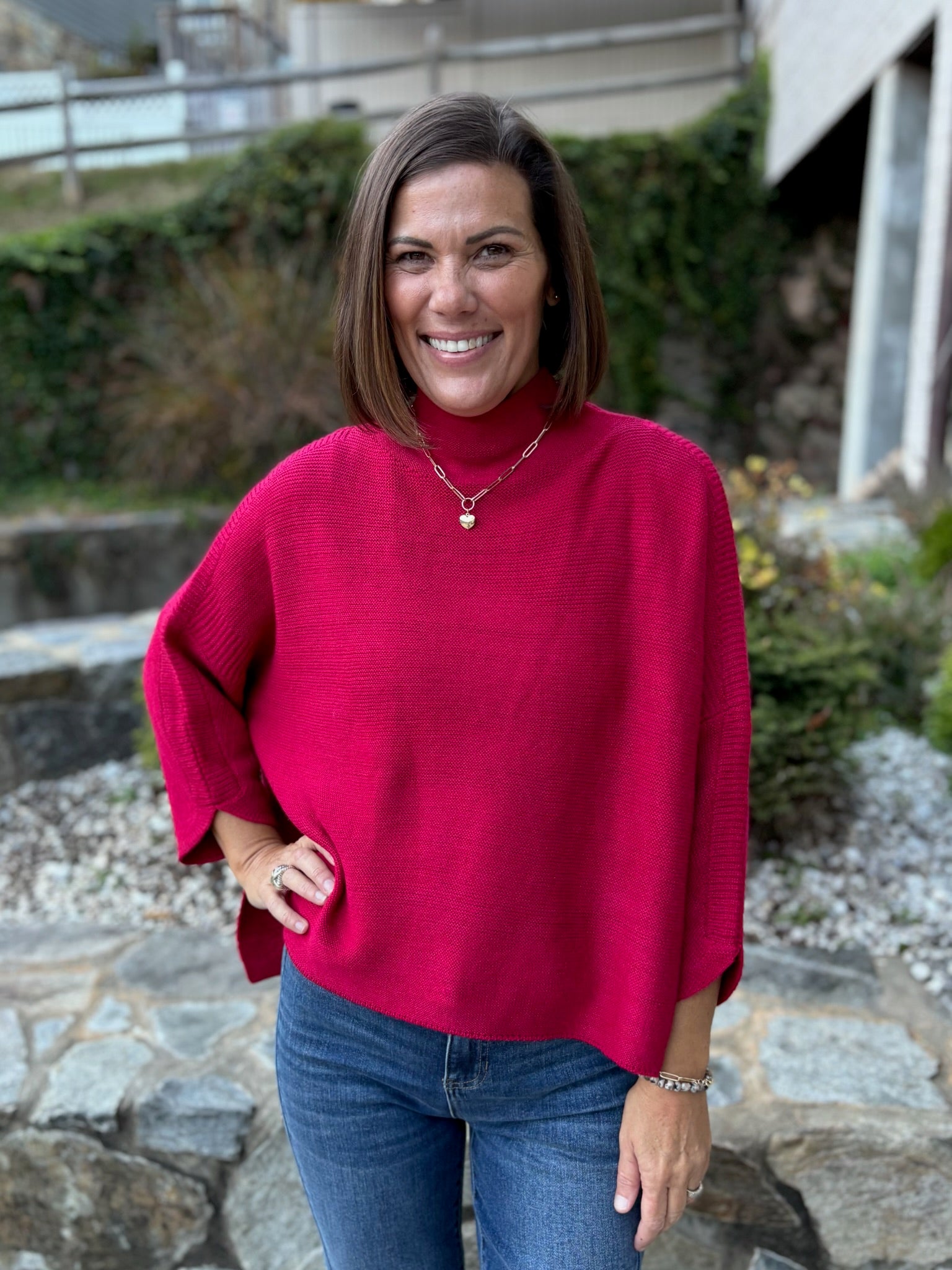 Boho Sweater - Holly Berry