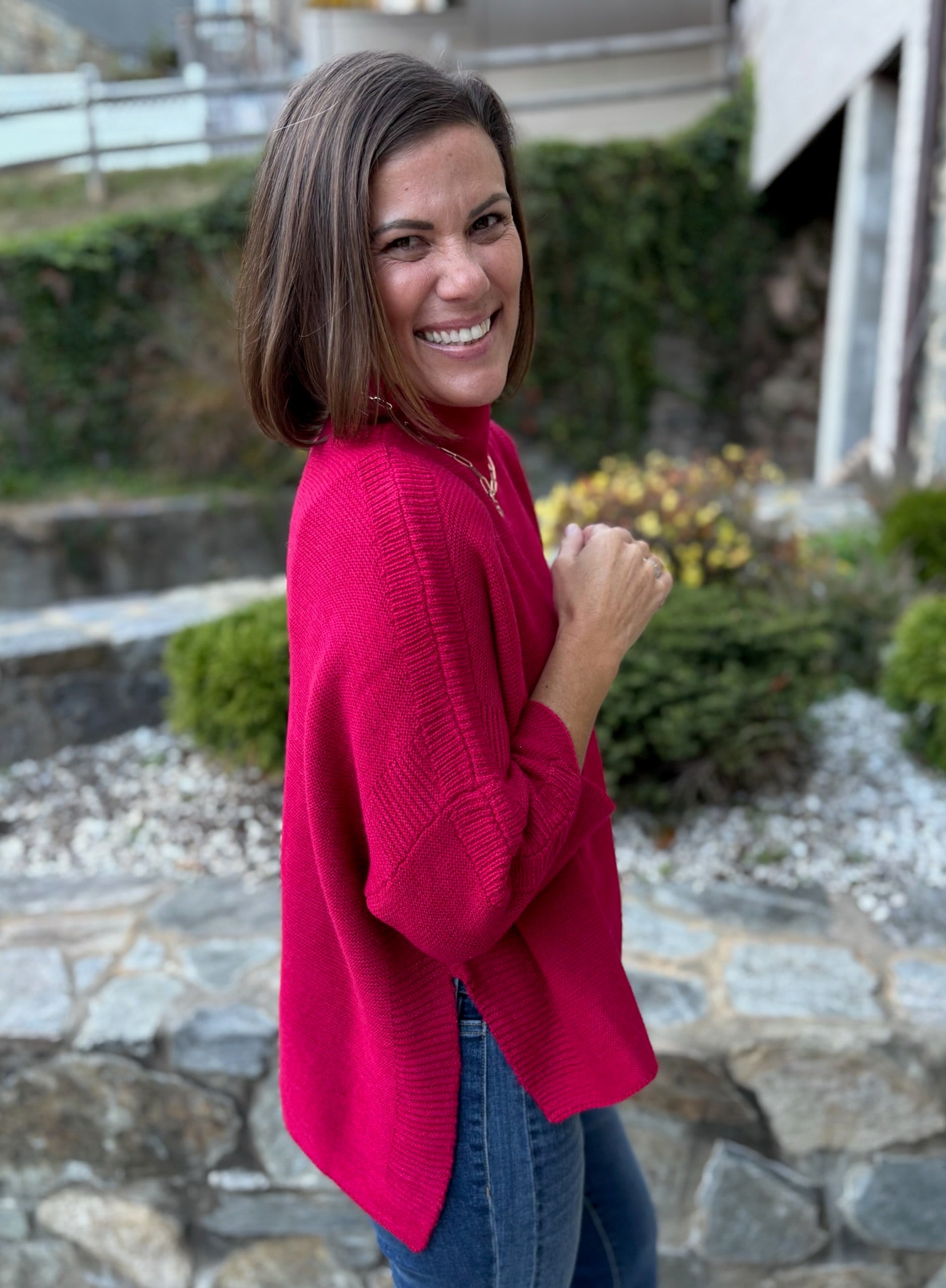 Boho Sweater - Holly Berry