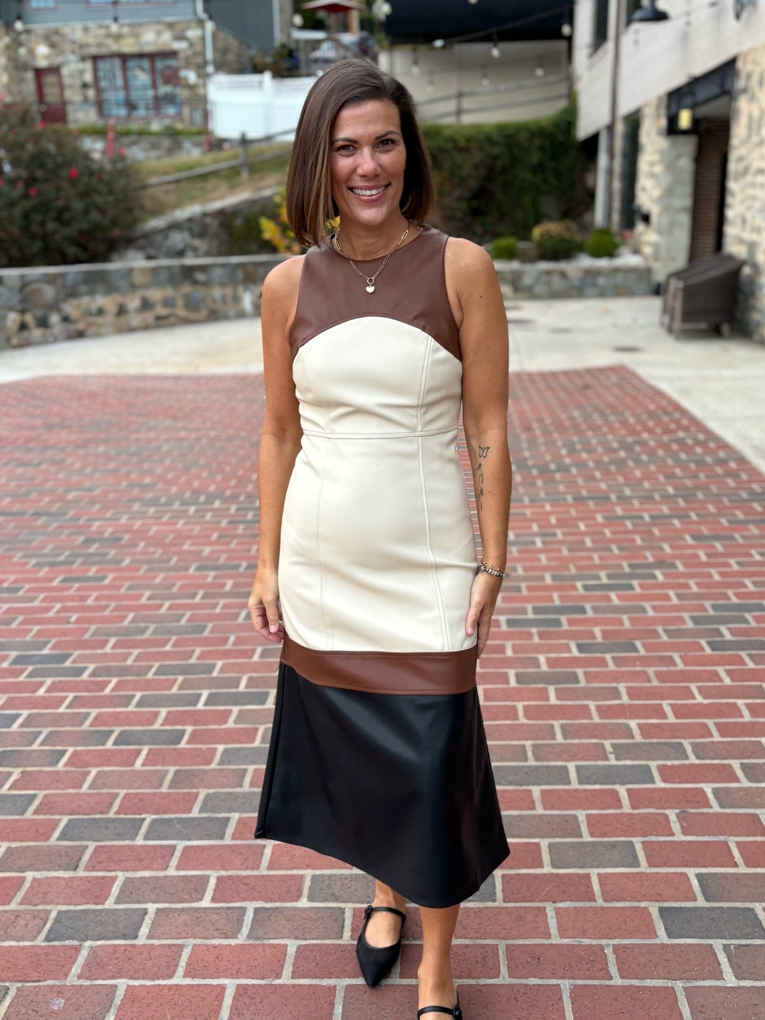 Caspia Colorblock Midi Dress