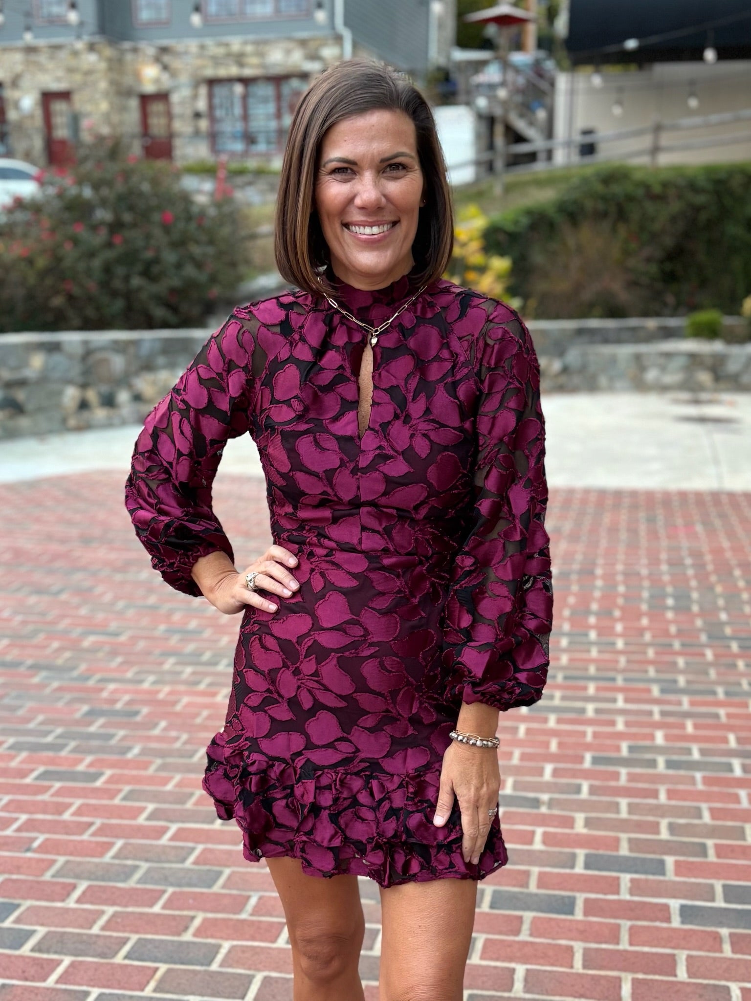 Elinor Velvet Burnout Dress