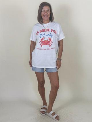 If Crabby Return to the Beach Oversized Tee