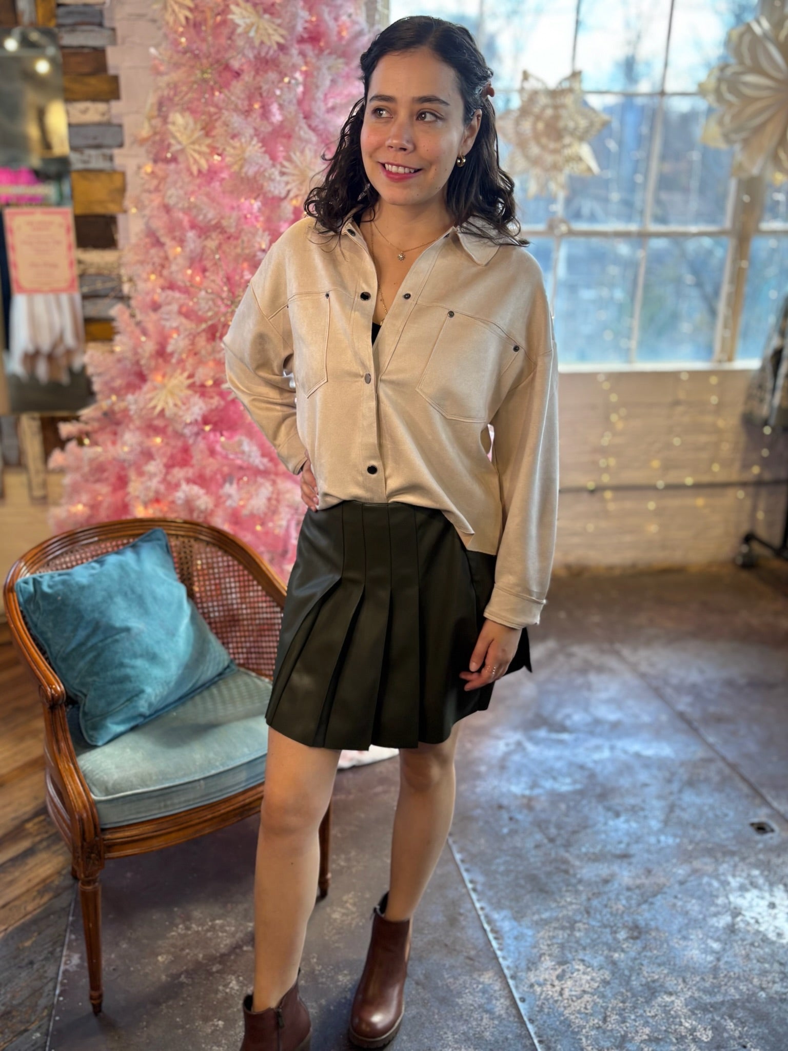 Suzanne Button Up Suede Jacket