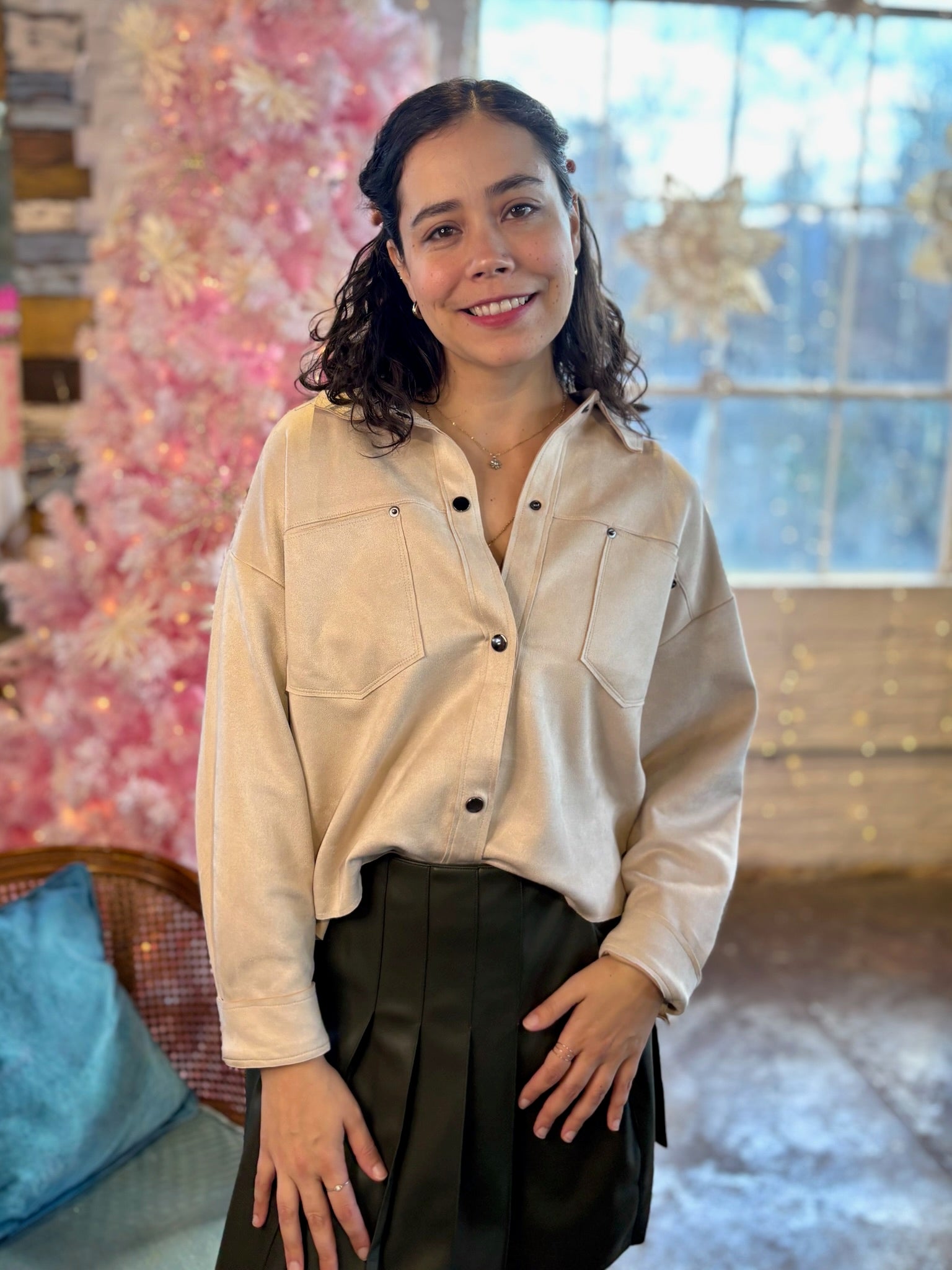 Suzanne Button Up Suede Jacket