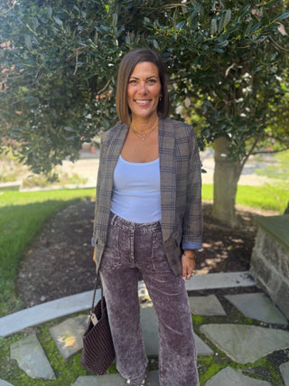 Ruth Wool Blend Plaid Blazer