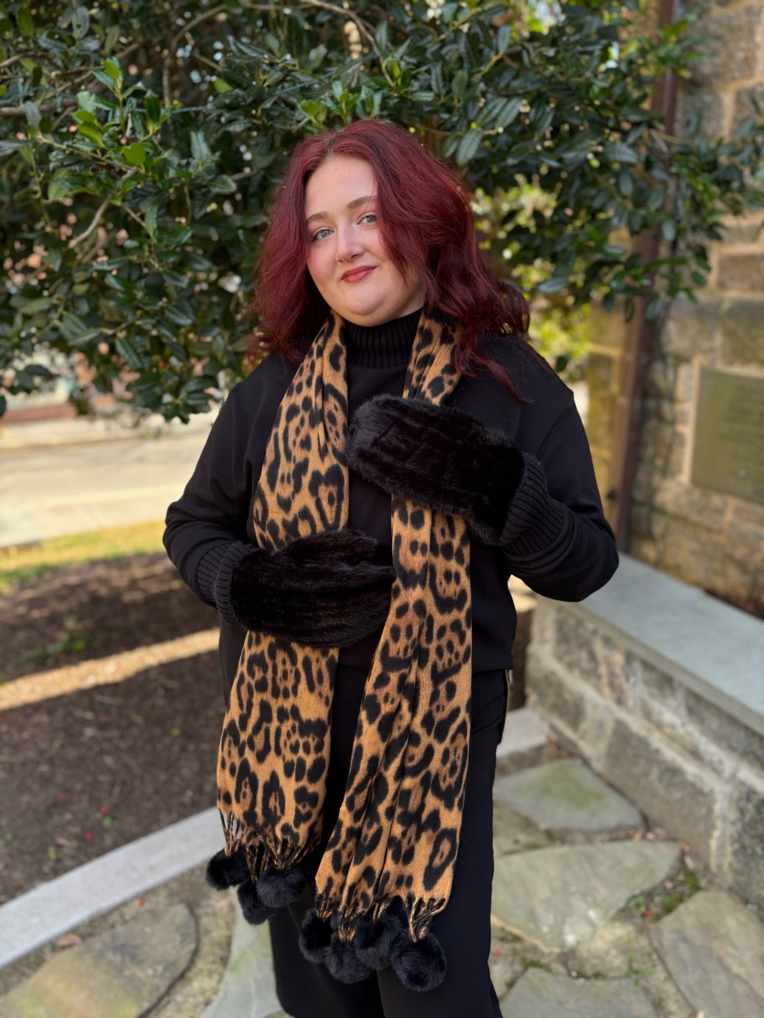 Seamed Faux Fur Winter Mittens