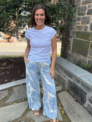 Priya Self-Tie Belt Printed Pants