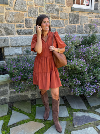 Jacey Corduroy Babydoll Mini Dress