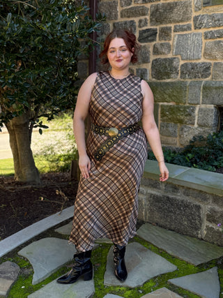 Saisha Plaid Midi Dress