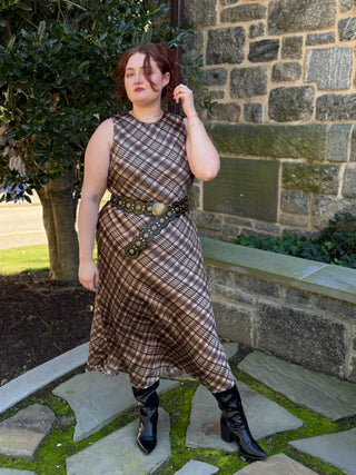 Saisha Plaid Midi Dress