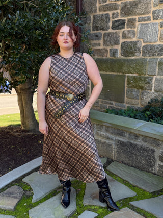 Saisha Plaid Midi Dress