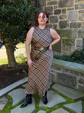 Saisha Plaid Midi Dress