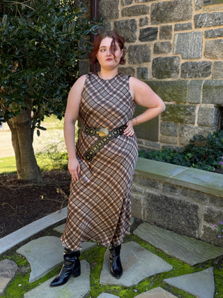 Saisha Plaid Midi Dress
