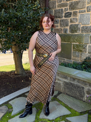 Saisha Plaid Midi Dress