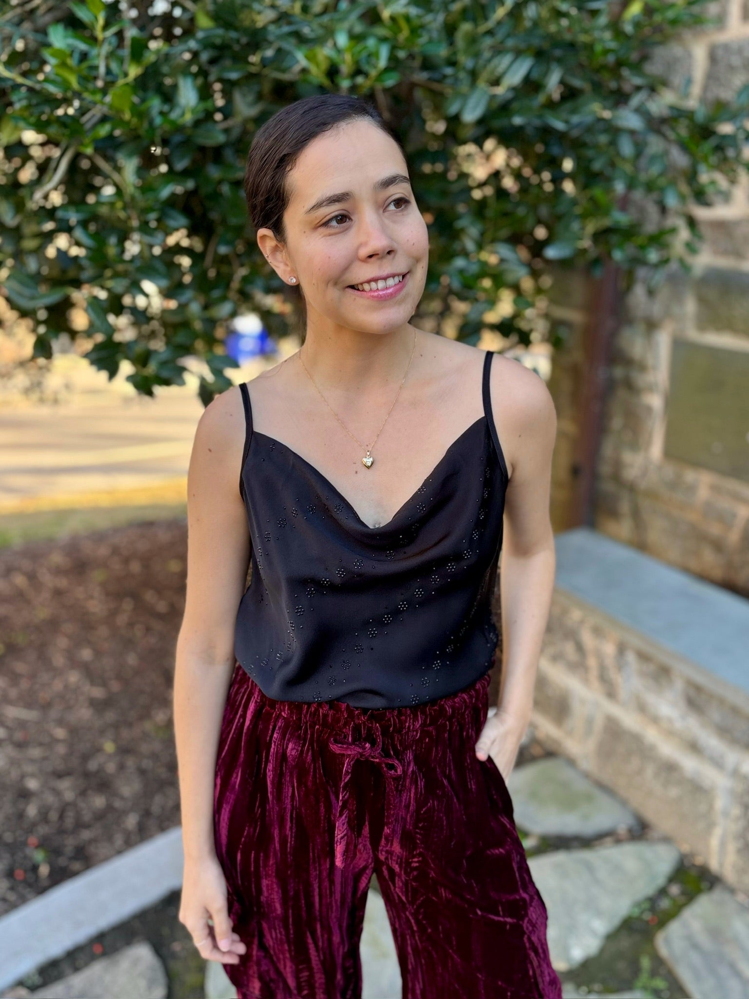 Jenny Embellished Cowl Neck Cami