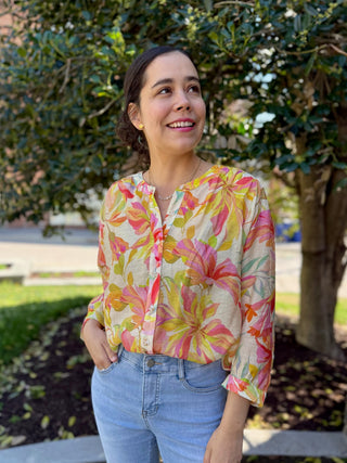[TRIBAL] Megan Flowy Dolman Sleeve Blouse