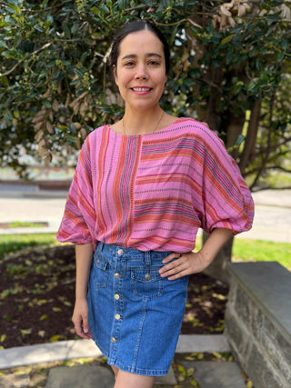 [TRIBAL] Audrey Button Front Denim Skort