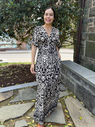 [TRIBAL] Iris Border Print Dress
