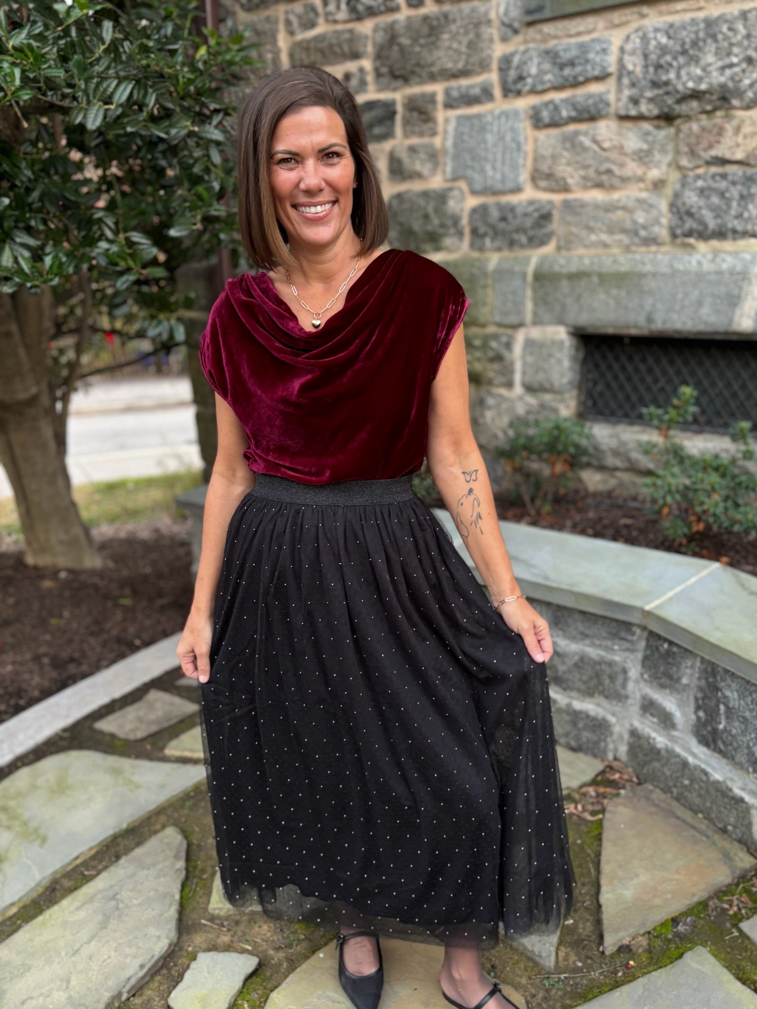 Serena Velvet Cowl Top