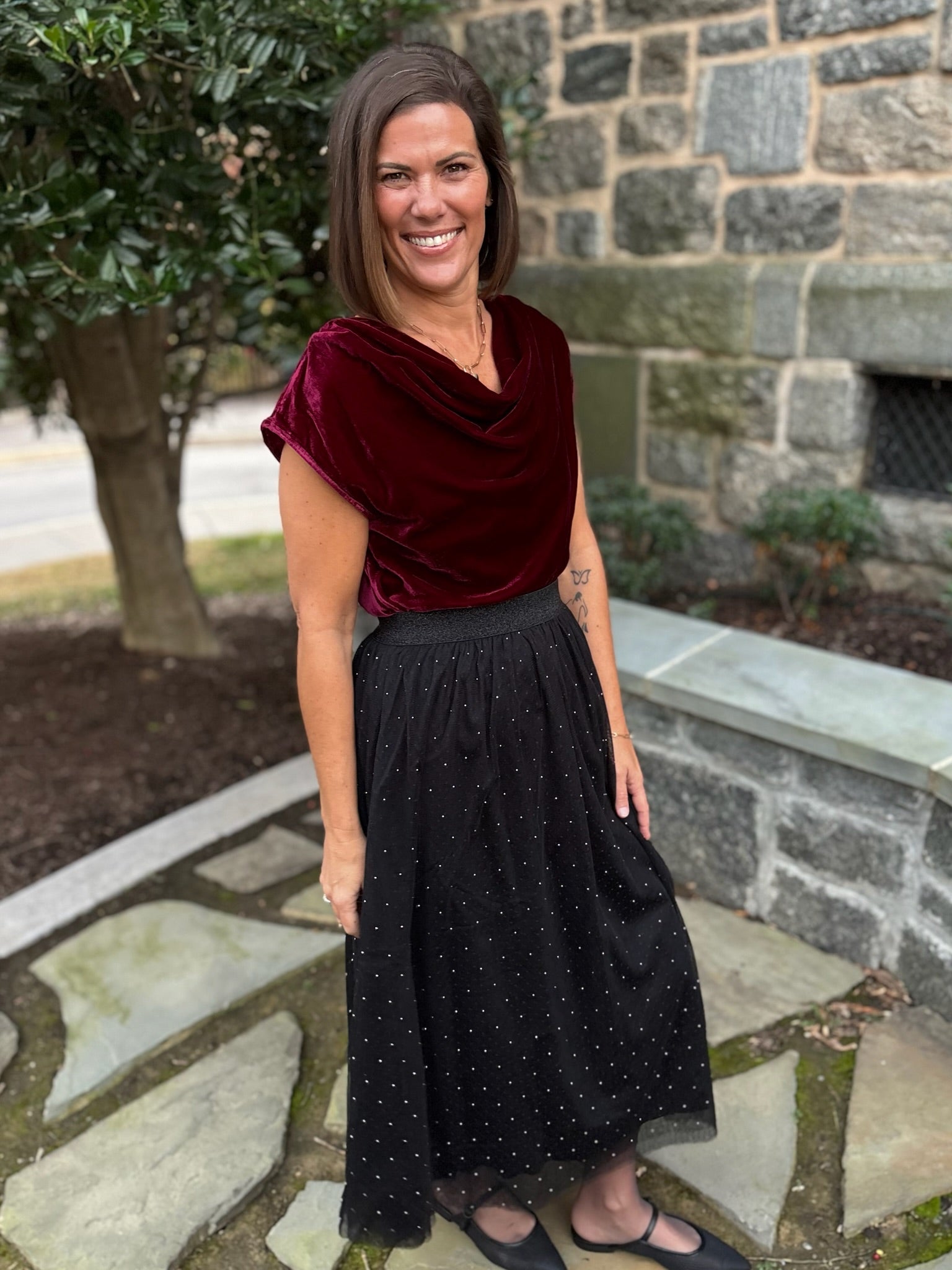 Serena Velvet Cowl Top