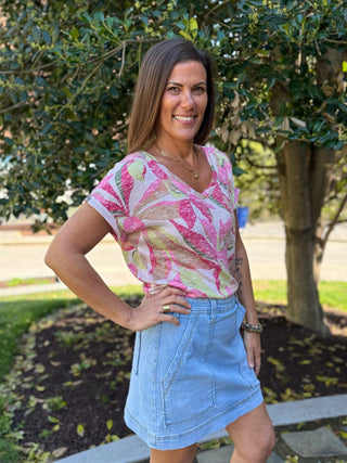 [TRIBAL] Audrey Pull-On Denim Skort
