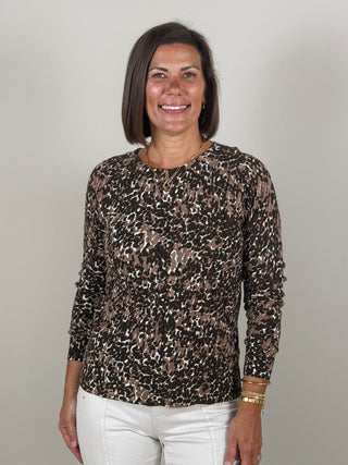 [TRIBAL] Pamela Printed Cable Sweater