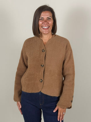 Camy Collarless Knit Jacket