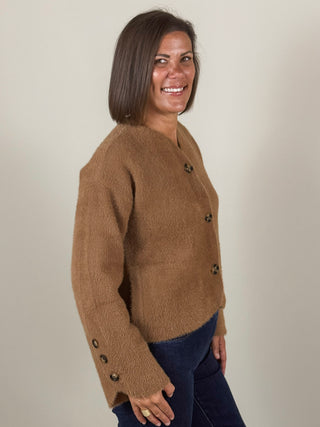 Camy Collarless Knit Jacket