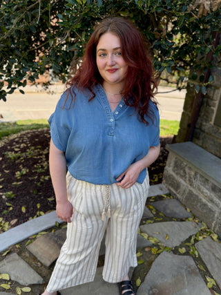 [Liverpool] Kali Pull-On Wide Leg Crop Trousers, 26" Inseam