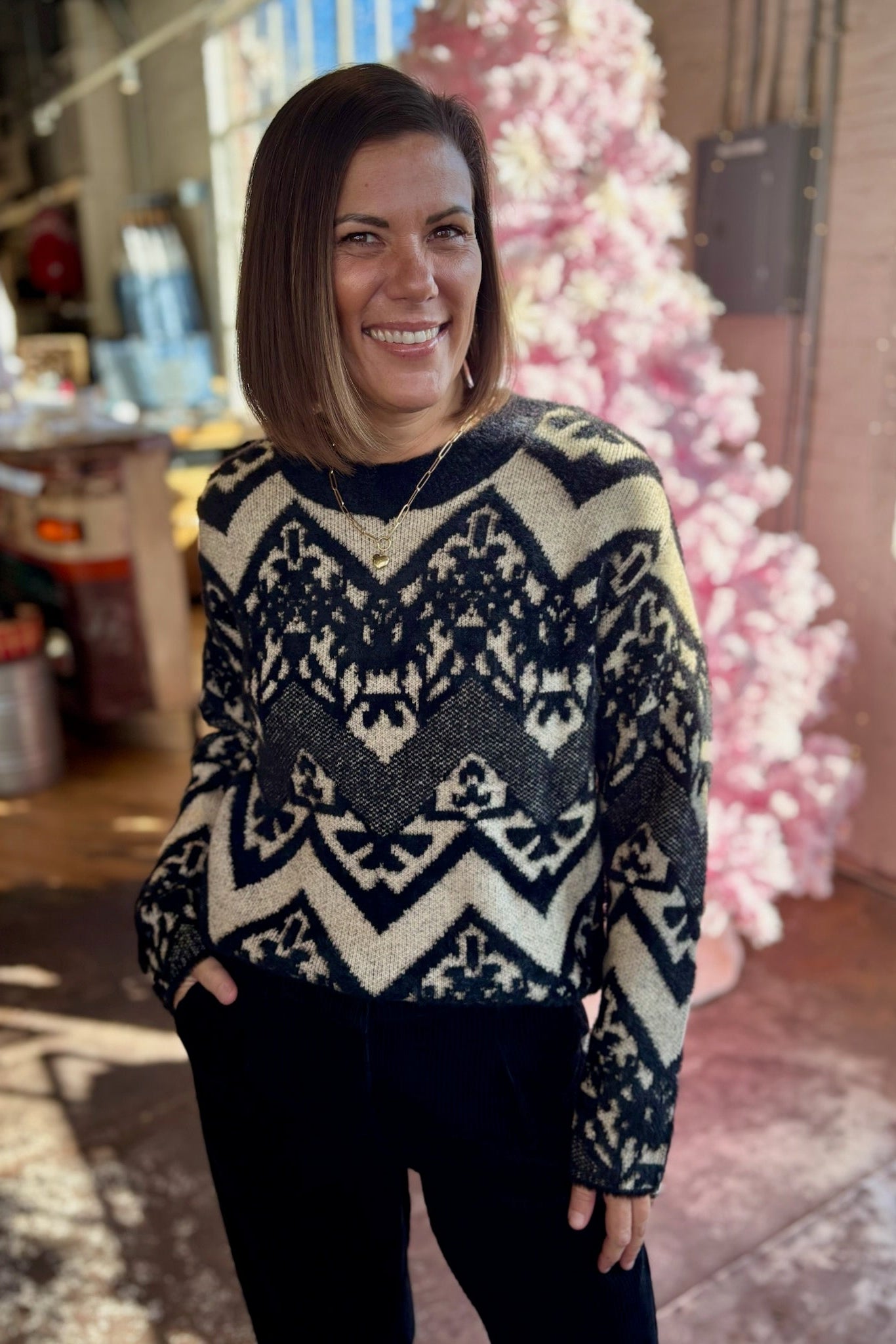 [TRIBAL] Carol Crew Neck Sweater