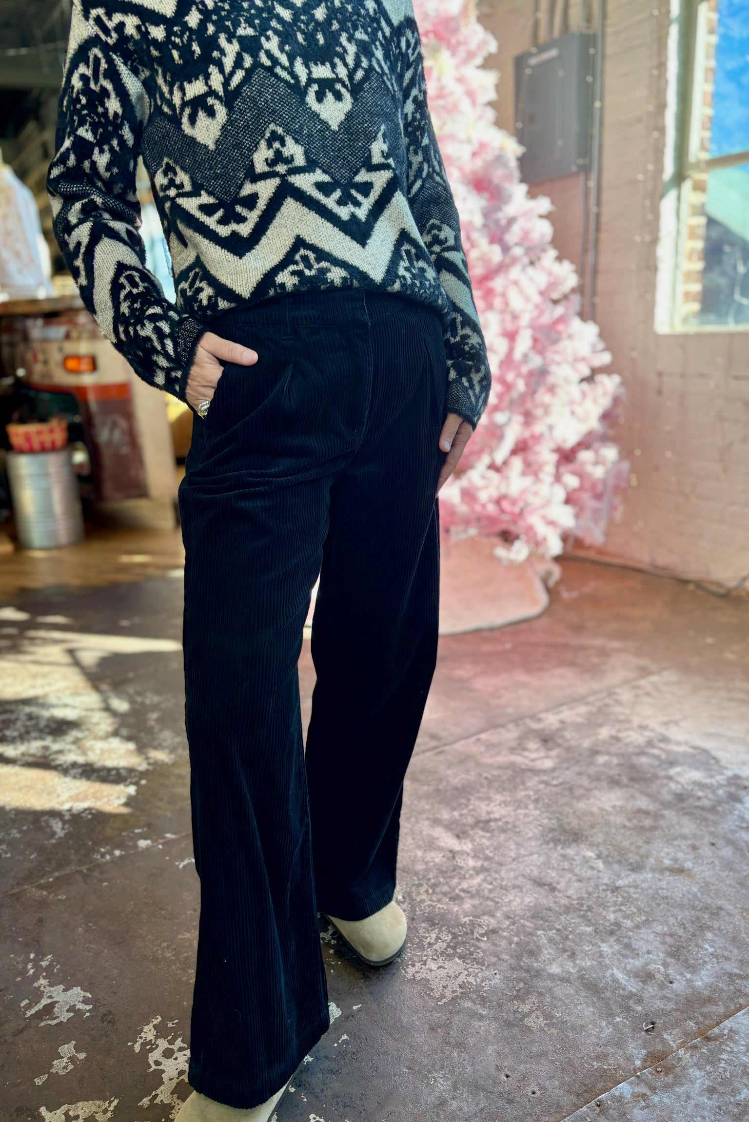 [TRIBAL] Hilda High Rise Fly Front Trousers with Pleats