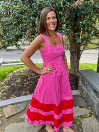 Murry Smocked Contrast Maxi Dress