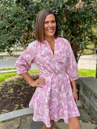 Dabria Split Neck Mini Dress