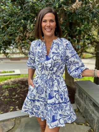 Dabria Split Neck Mini Dress